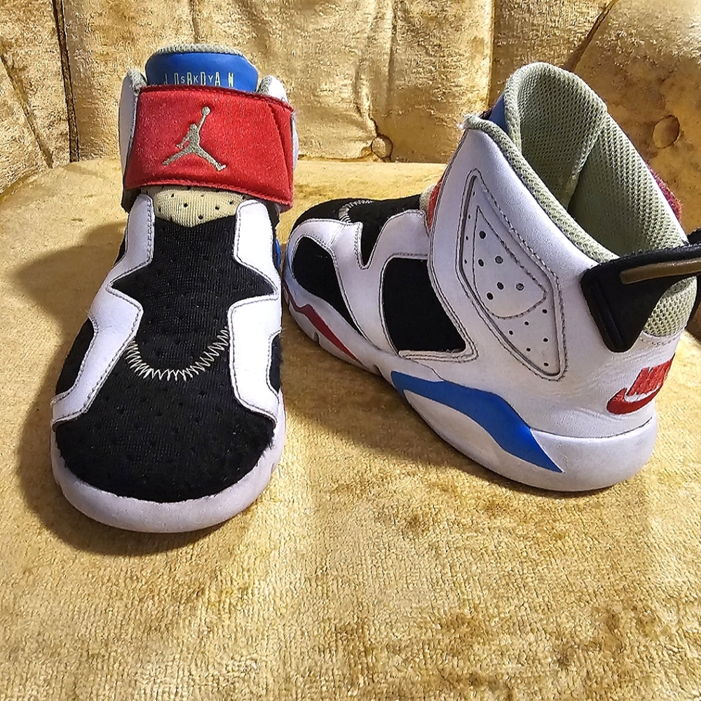 Nike Air Jordan 6 Retro Little Flex TD ~ Size 3.5Y White Black Multi CT4417-103